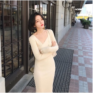 Đầm len nhung dệt kim QC