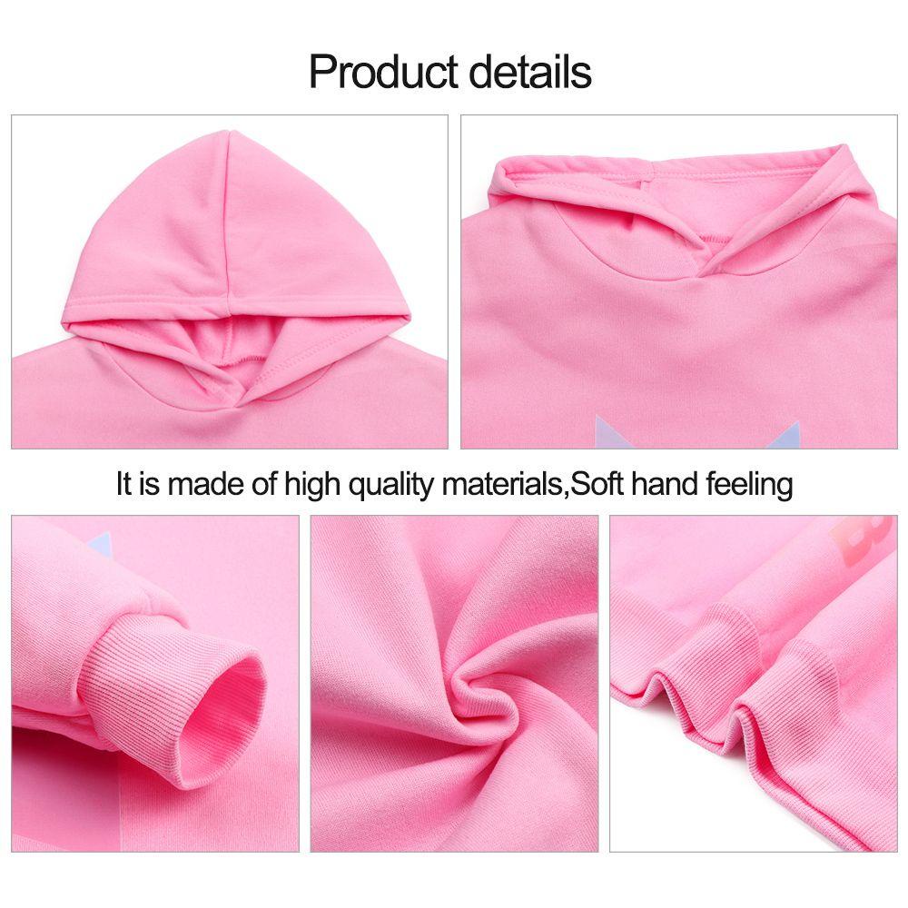 LAY Áo Hoodie Cotton Tay DàI In Chữ BTS Cho Bé GáI