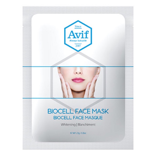 Mặt Nạ Da Sinh Học Dưỡng Trắng Da Avif Biocell Whitening Face Mask