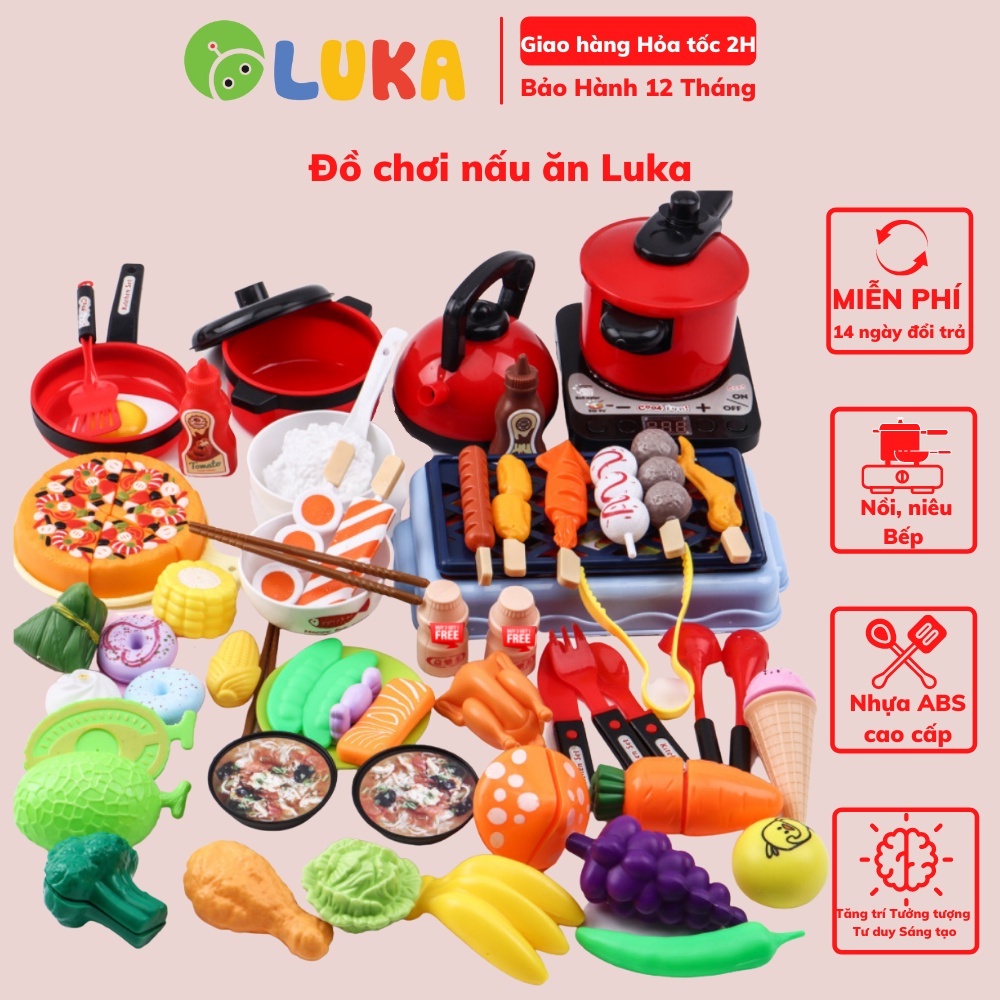 Đồ chơi trẻ em nấu ăn Luka dụng cụ đồ dùng nhà bếp cho bé từ 2 tuổi tập làm đầu bếp