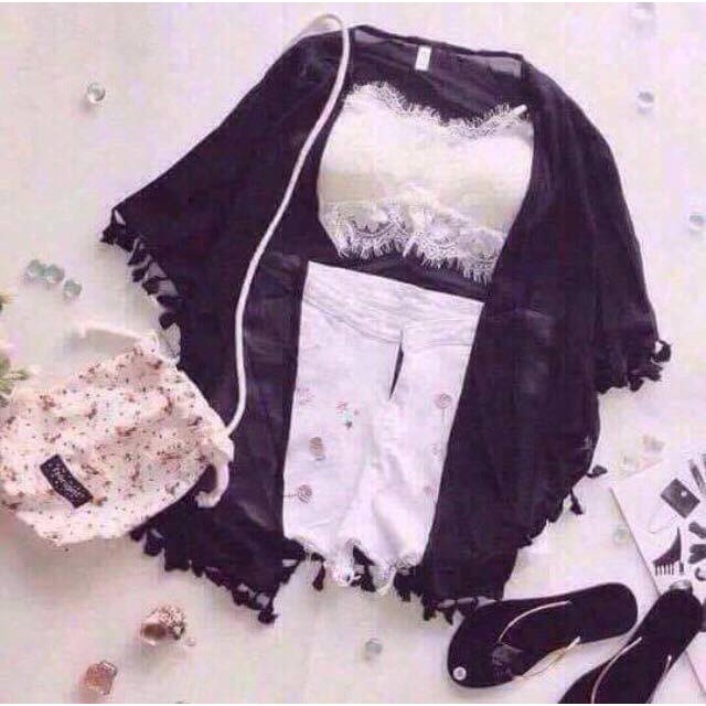 Áo choàng kimono dáng ngắnmới nhất