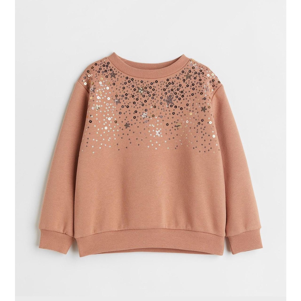 Áo nỉ bông sequin nâu H&M