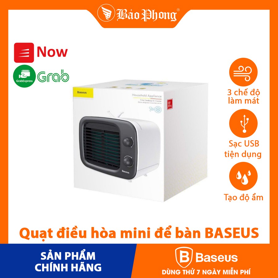 Quạt điều hòa để bàn BASEUS công suất lớn quạt mini nước đá cực mát tạo độ ẩm nhờ hơi nước học sinh sinh viên văn phòng