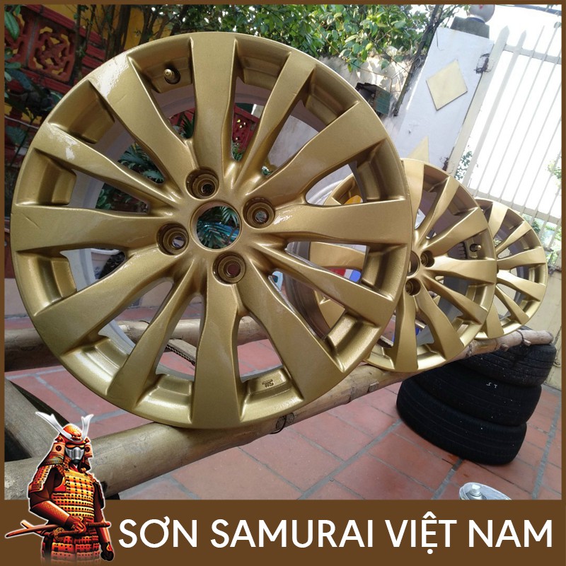 Màu Vàng Ánh Kim 1123 Sơn Samurai - Combo Sơn Mâm Oto