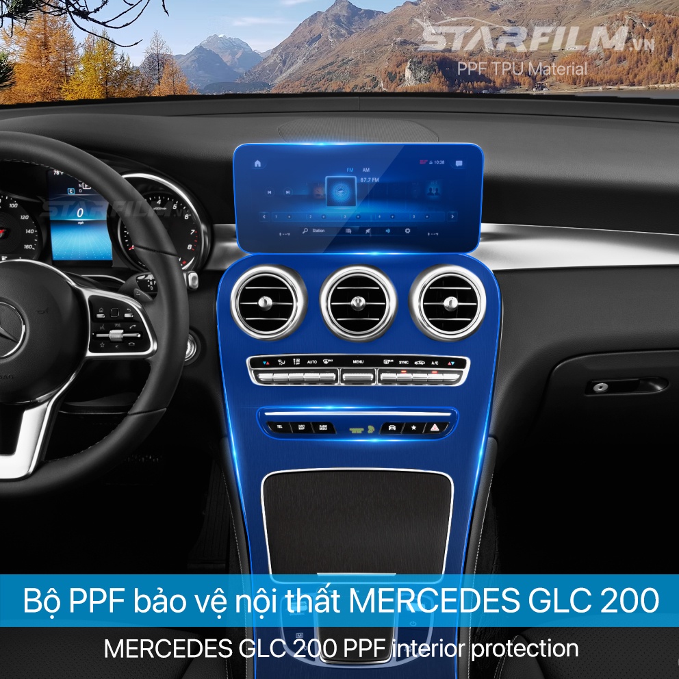 Mercedes Benz GLC 200 PPF TPU nội thất chống xước tự hồi phục STARFILM