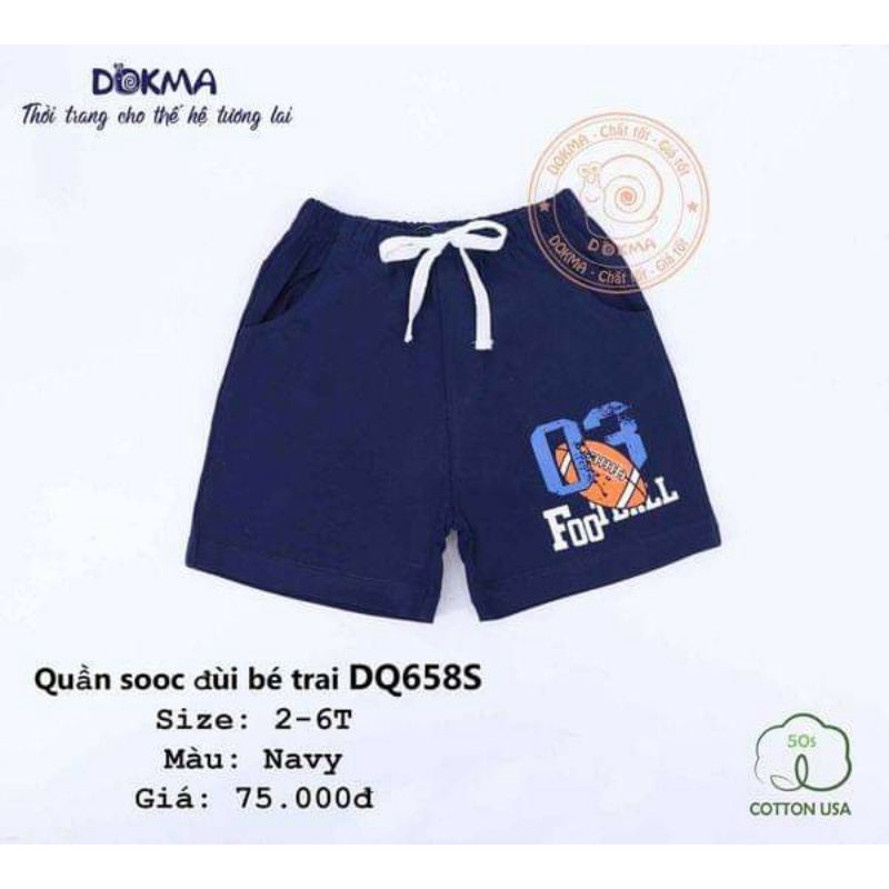 (2 và 3 tuổi) Quần đùi bé trai Dokma -chất cotton Mỹ cao cấp, siêu mềm mát (DQ658S)