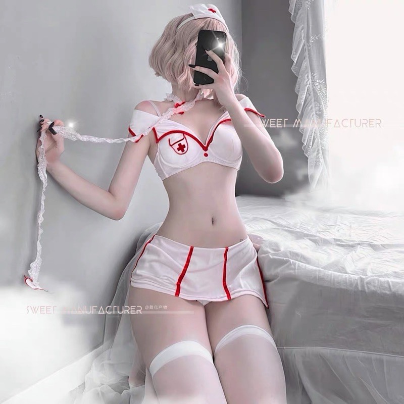 Cosplay nàng y tá gợi cảm quyến rũ• Nội Y Cao Cấp •Áo độn ngực có mút • Cosplay Sexy MY9654