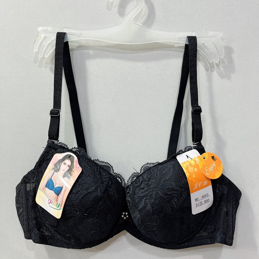 Áo ngực nữ ren nâng ngực tạo khe Joy 9003 có gọng mút mỏng cúp xéo mút có thể tháo rời size 34-36-38