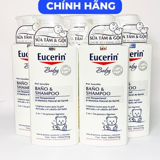 Sữa tắm cho bé [CHÍNH HÃNG] Sữa tắm gội cho bé EUCERIN BABY WASH AND SHAMPOO 400ML