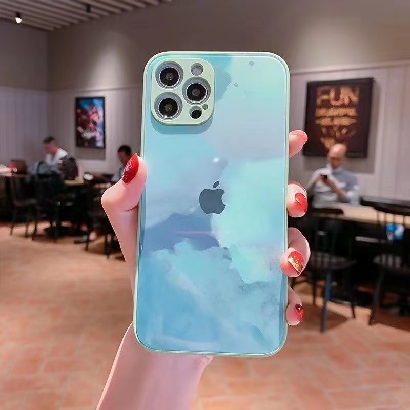 Ốp điện thoại mặt kính cường lực bảo vệ camera dành cho Iphone 13 12 Pro Max 11 Pro Max X Xr Xs Max 7 8 Plus | BigBuy360 - bigbuy360.vn