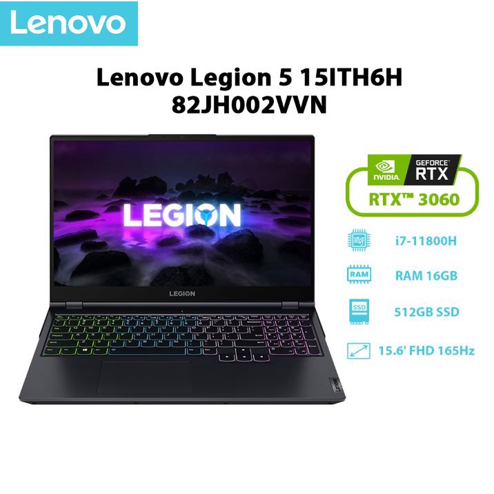 Laptop Lenovo Legion 5 15ITH6H 82JH002VVN i7-11800H | 16GB | 512GB |RTX™ 3060 6GB | 156' FHD| W11