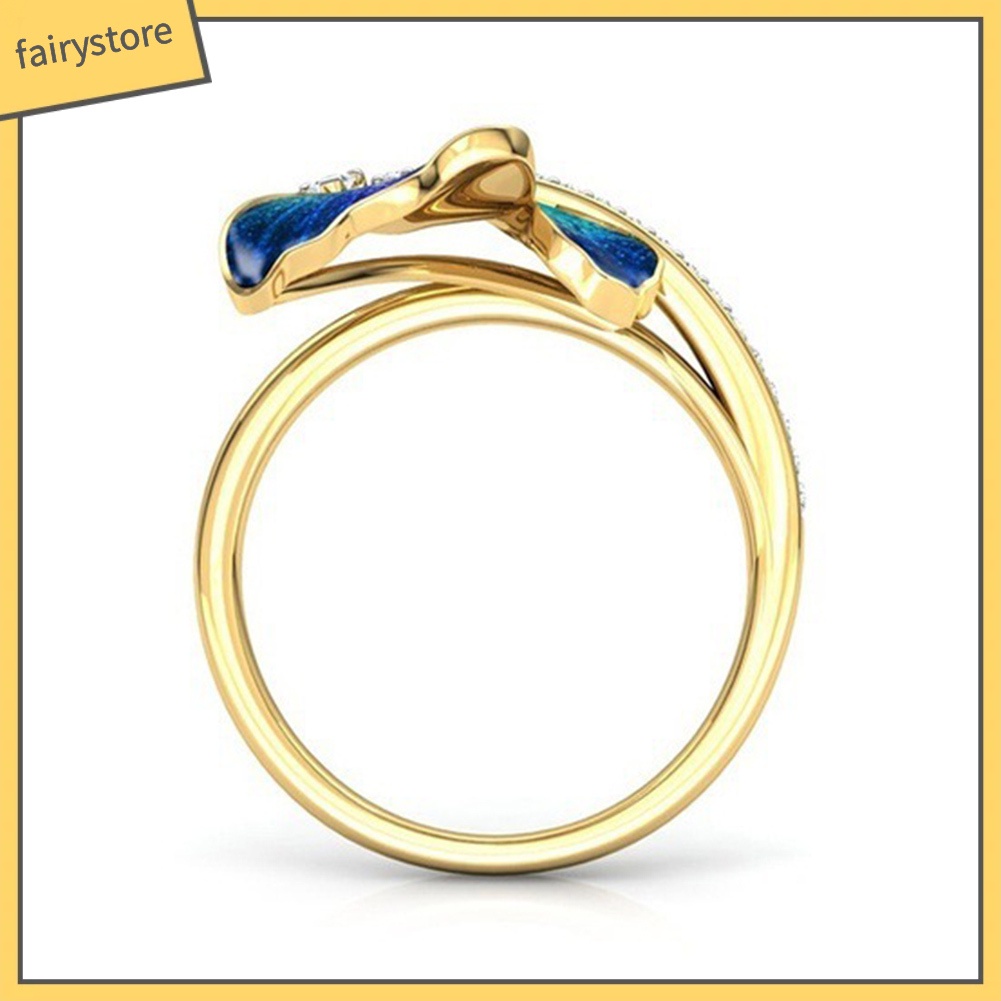 Nhẫn Hợp Kim Đính Đá Hình Bướm Xinh Xắn