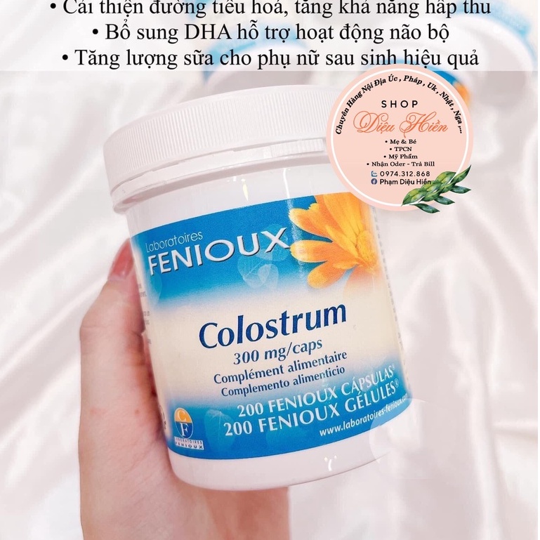 Sữa Non Pháp Fenioux Colostrum 200 Viên