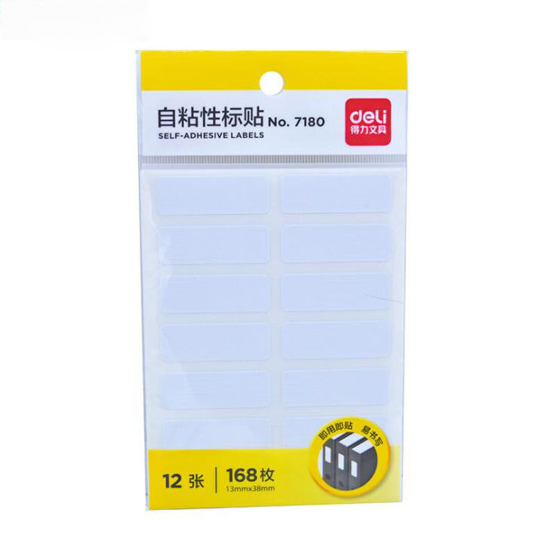 Set 12 nhãn dán ghi chú màu trắng thiết kế đơn giản tiện dụng