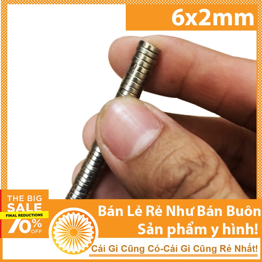 10 Viên nam châm 6x2mm có lỗ 2mm