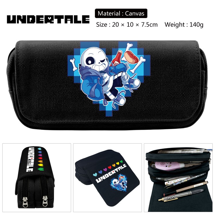 Undertale Sans Game Exquisite Cartoon Canvas Pencil Case Boys and Girls School Supplies Wallet Gifts
