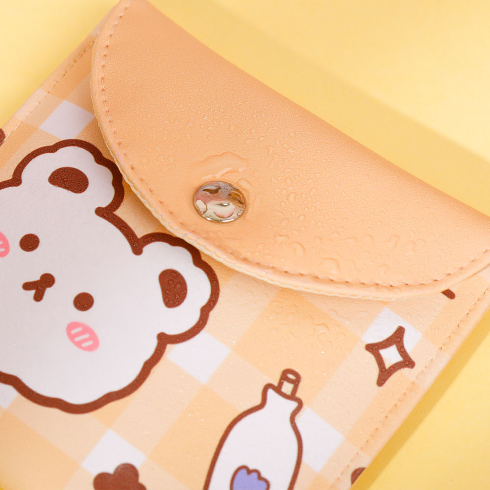 Ví nhỏ da PU hình gấu thỏ dùng để đựng khăn ăn son môi băng vệ sinh tiện lợi