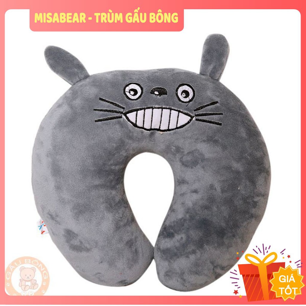 ( Rẻ nhất shopee) Gối chữ U , Mèo xám đáng yêu - MisaBear