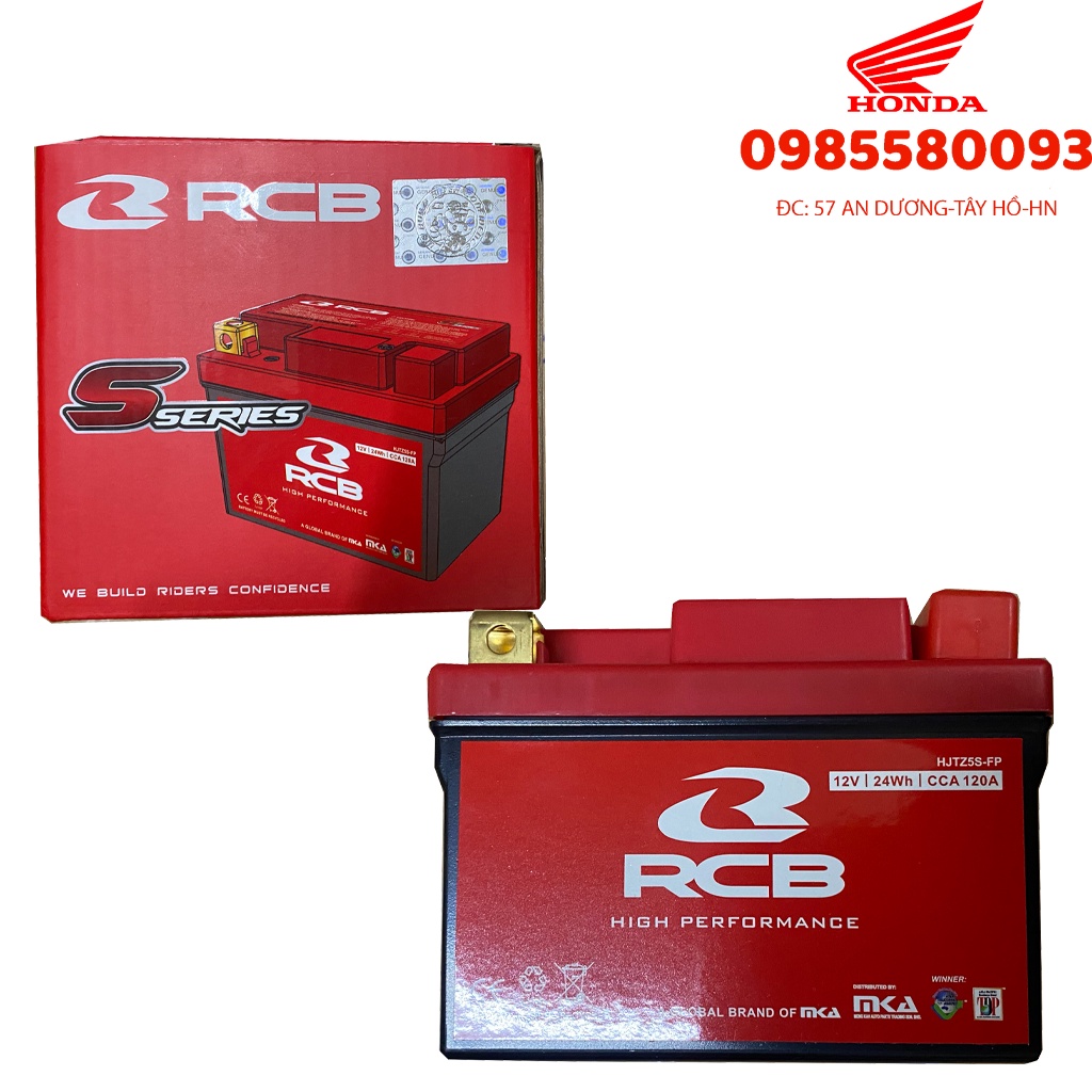 Bình ắc quy RCB Racing boy Lithium lắp cho các xe Exciter, winner, fz, R15, vario, TFX
