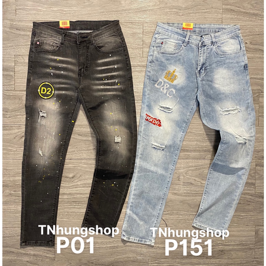 Quần jean dài nam vảy sơn đẹp mã p01 [tnhung]
