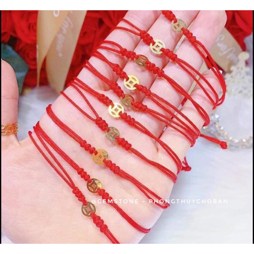 Vòng Tay Chỉ Đỏ Mix Vàng May Mắn - Dây lụa xinh xắn