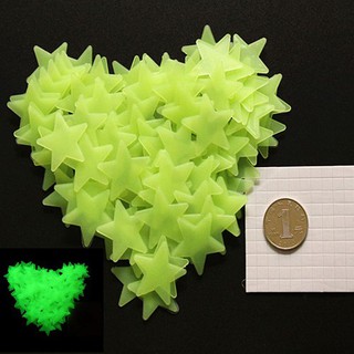 100pcs 3D Fluorescent Stars Wall Stickers