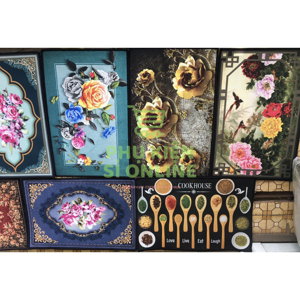 Thảm lau chân chống trơn trượt, thấm nước, in hình 3D kích thước 40x60cm Store4girls