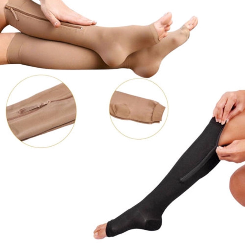 Vớ Nén Có Khóa Kéo Hỗ Trợ Đầu Gối / Đầu Gối Unisex Size A +