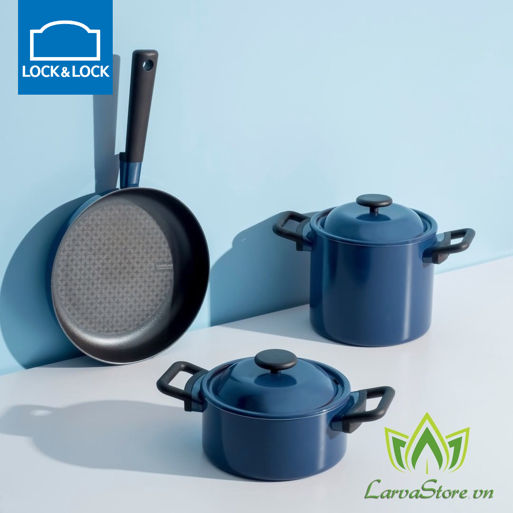 Nồi Và Chảo Decor Chính hãng LocknLock Chống Dính Siêu Bền Màu Navi (dùng mọi loại bếp)