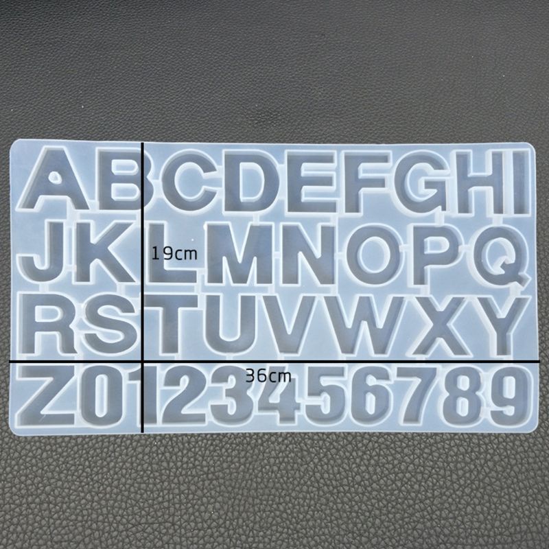 Khuôn silicone đổ epoxy tạo hình 26 chữ số bóng gương làm thủ công DIY