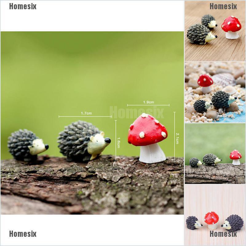 Set 3 Chú Nhím Mini Trang Trí Sân Vườn