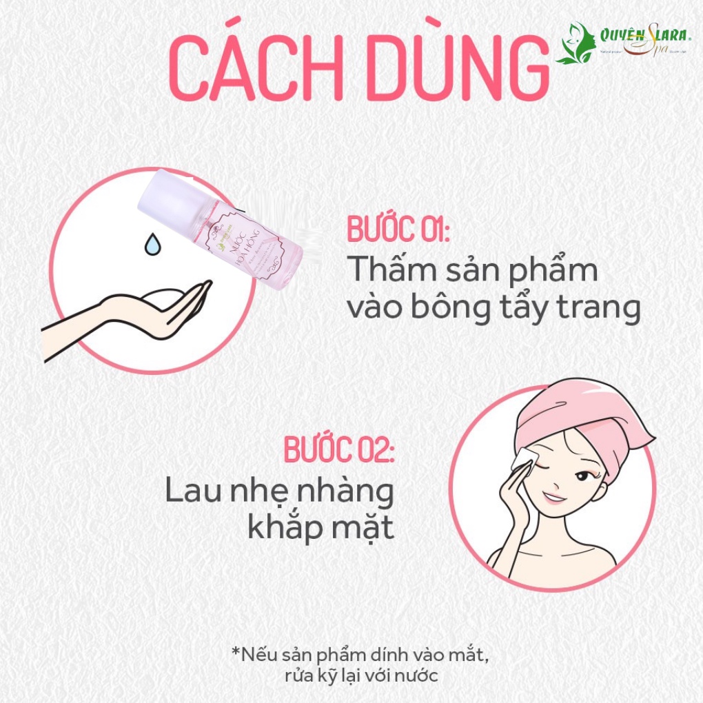 Nước Tẩy Trang Hoa Hồng QUYÊN LARA Cân Bằng Độ PH Dưỡng Ẩm Cho Làn Da,Làm Sạch Sâu Da Từ Bên Trong 100ml