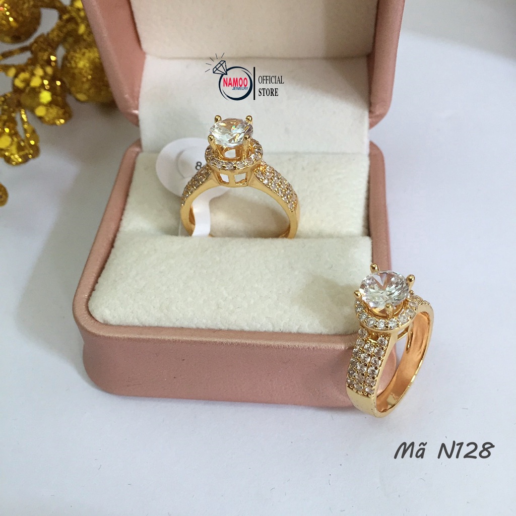 Nhẫn Nữ Đính Đá N128 có size cho tay bé 5 6 7 8 Hàng Đẹp Moona Jewelry