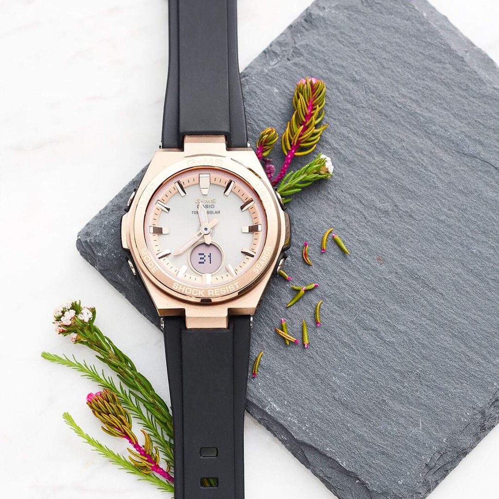 Đồng hồ nữ  Casio MSG-S200G-1A G-Steel Solar - Máy Quartz Pin - Kính khoáng