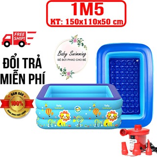 Bể Bơi Phao Cho Bé - 2+3 Tầng – 1m5 – Có Đáy Chống Trượt