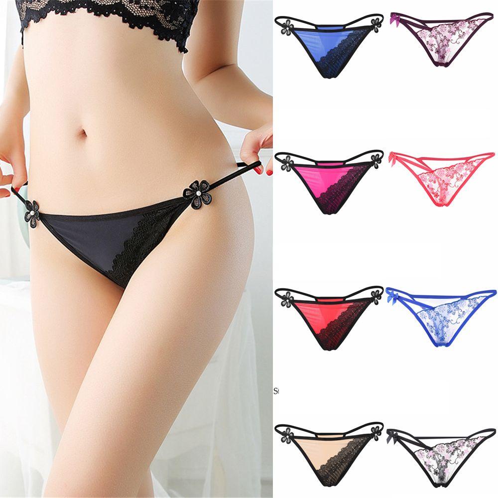 DIACHAVN Quần Lót Ren Hoa Trong Suốt Lưng Chữ T Gợi Cảm