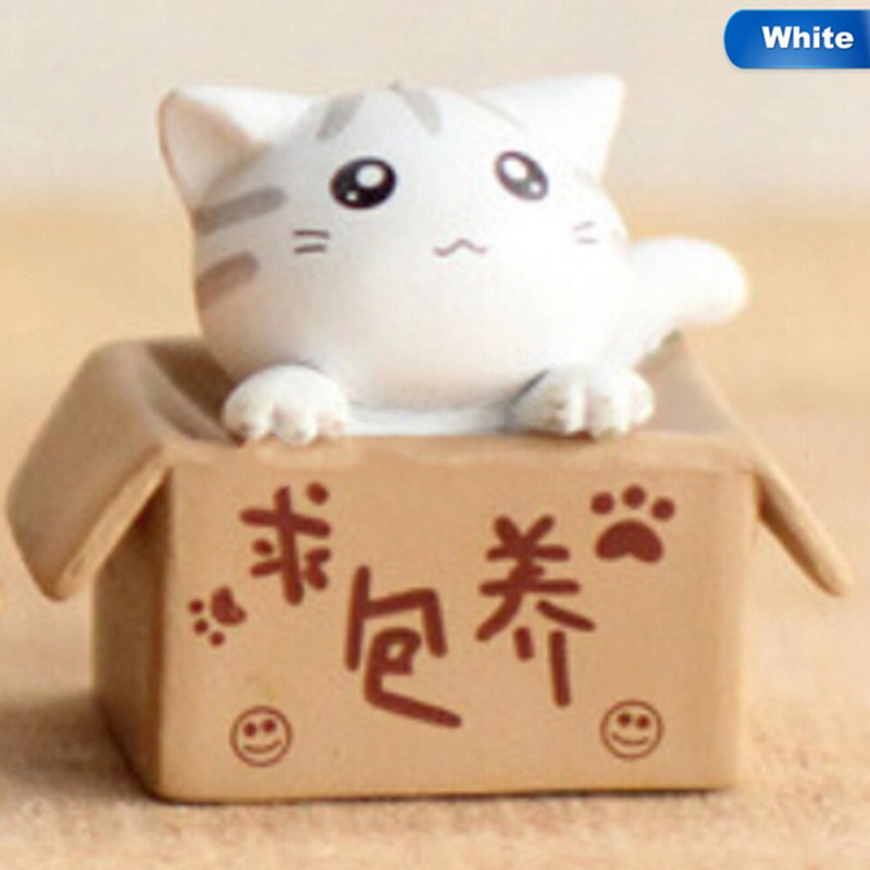 Tượng mèo mini bằng resin dễ thương trang trí nội thất nhà thủ công