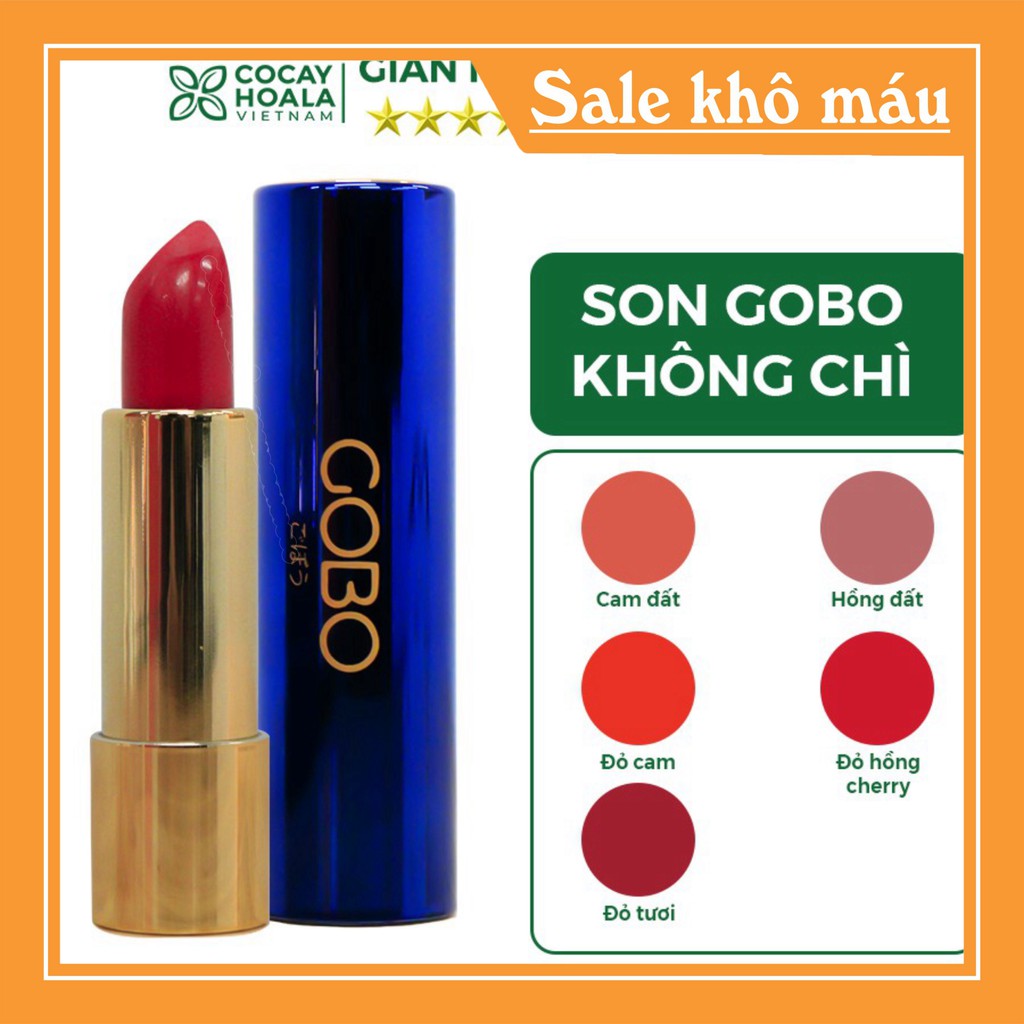 Son không chì Cocayhoala son thiên nhiên Gobo Nature matte 4.5g(4 màu mới) an toàn lành tính cho cả mẹ bầu mẹ sau sinh