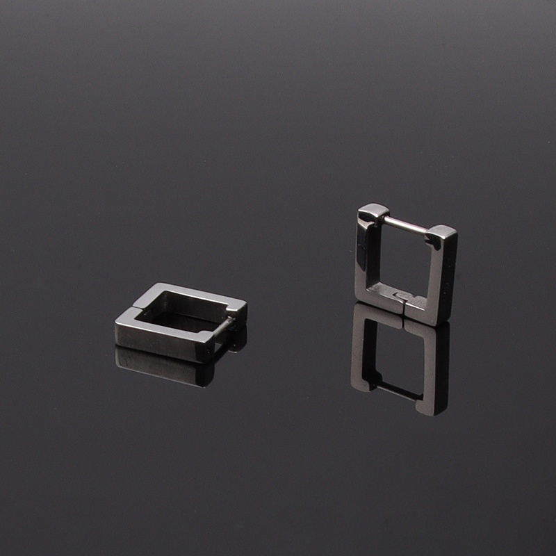1 chiếc - khuyên tai vuông thép titan không rỉ