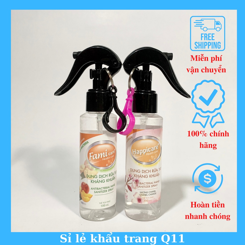 Cồn xịt sát khuẩn 70 độ, 90 độ dạng bình xịt phun sương có hương thơm tự nhiên dùng để xịt sát khuẩn tay và cơ thể.