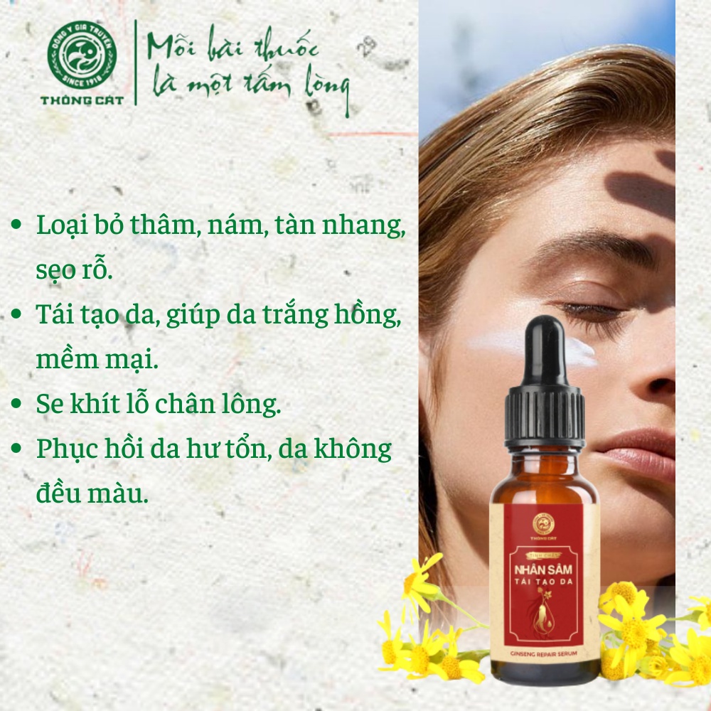 SERUM TÁI TẠO DA NHÂN SÂM Đông y gia truyền Thông Cát (Since 1918)_Phục hồi, thay da, dưỡng trắng da, ngừa thâm