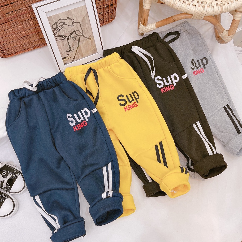 Quần nỉ ấm dáng thể thao cho bé trai, bé gái K057