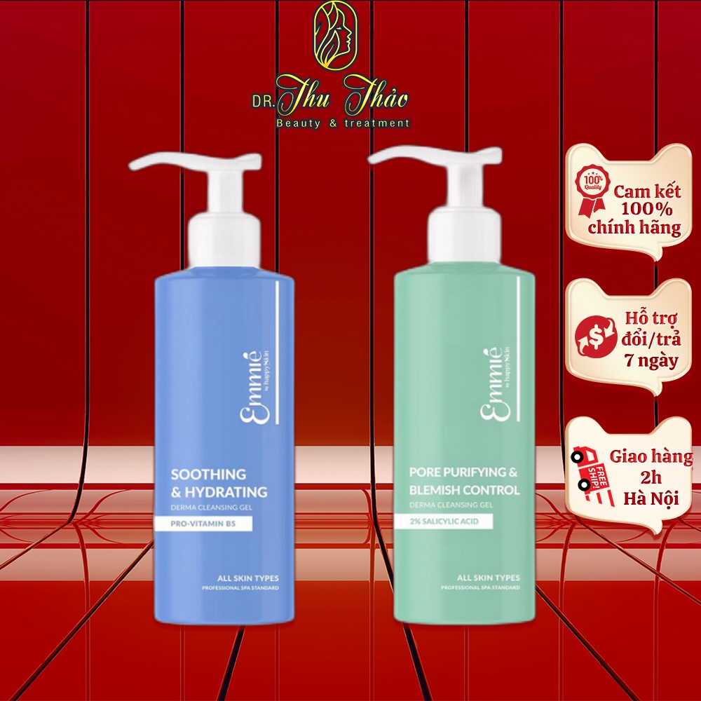 Gel rửa mặt Emmié Soothing & Hydrating, Pore Purifying & Blemish Làm làm sạch sâu cho mọi loại da 180ml