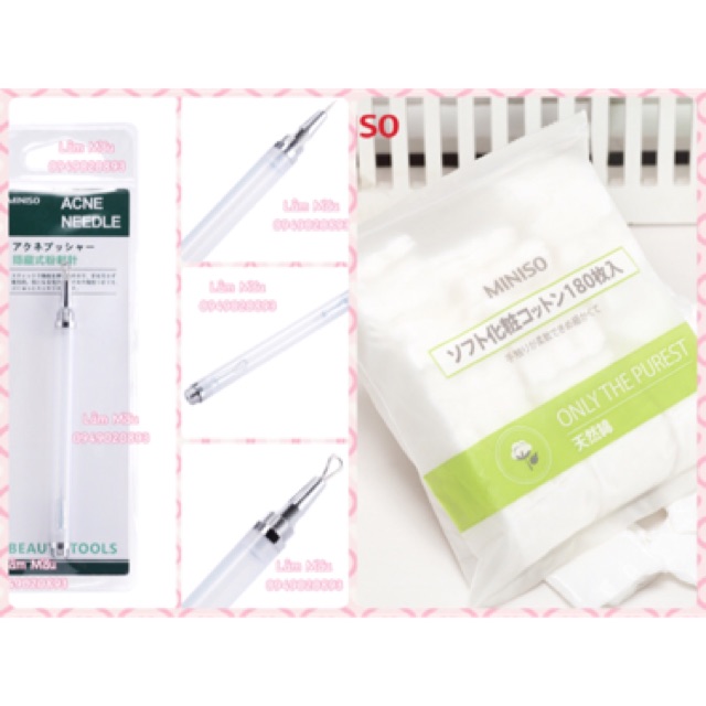 Combo 2 btt và que nặn mụn miniso