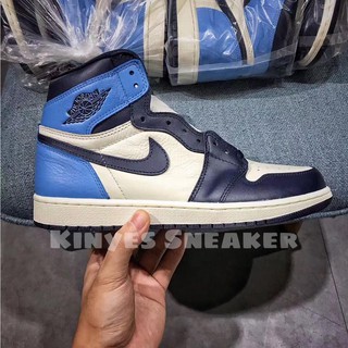 Giày air jordan 1 retro high og "obisidian"