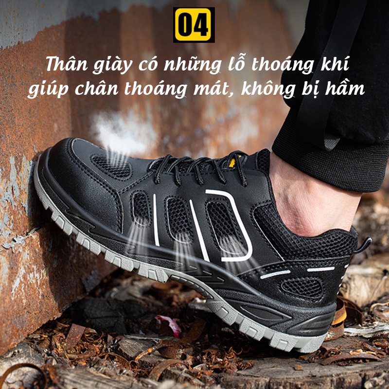 Giày Bảo Hộ Chống Tĩnh Điện ESD (Mã 286) Mũi Thép Chống Đập, Chống Đâm Xuyên, Thoáng Khí, Nhẹ