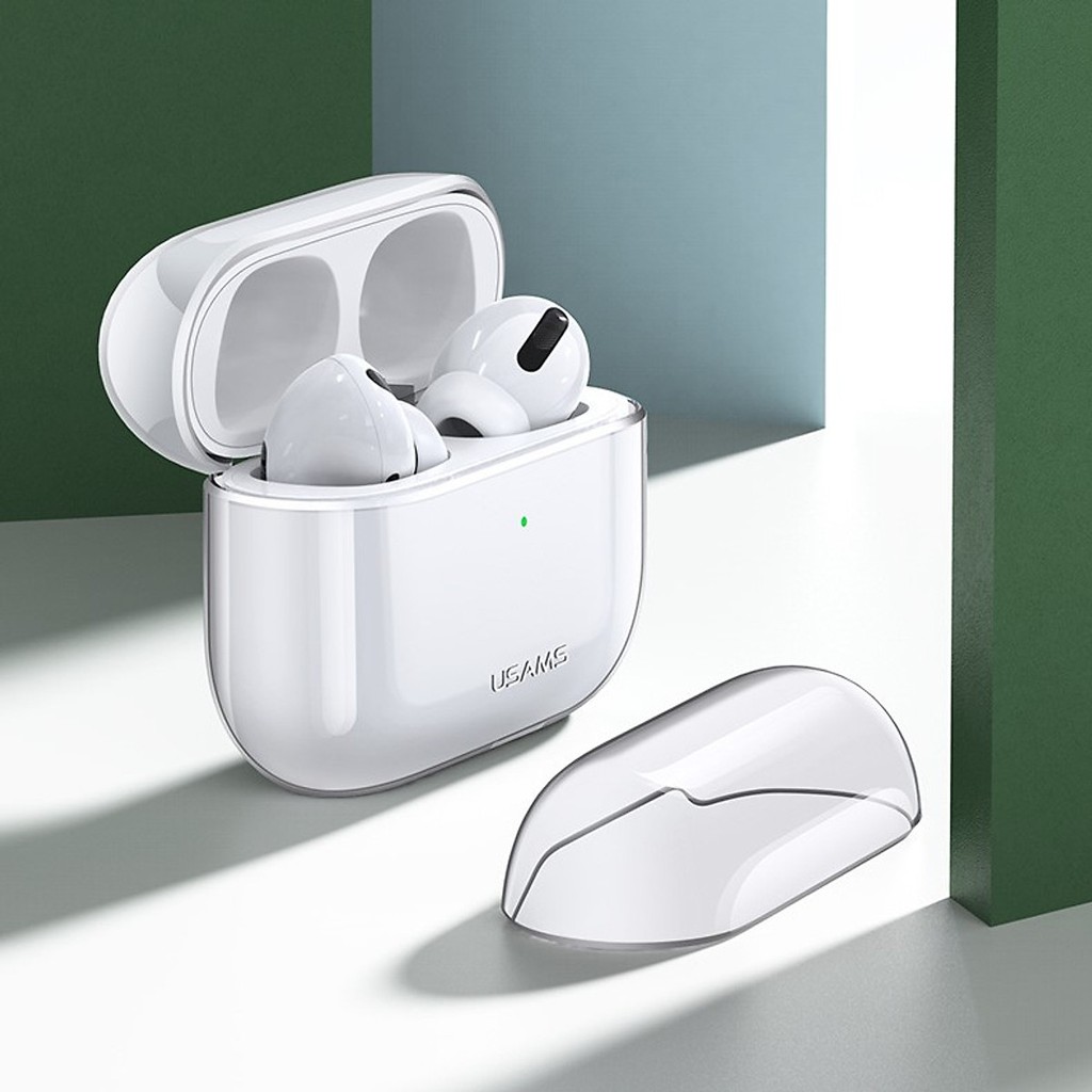 Airpods Pro Case Ốp Bảo Vệ TPU trong suốt cho Airpods Pro Hiệu Usams Kèm Móc Treo