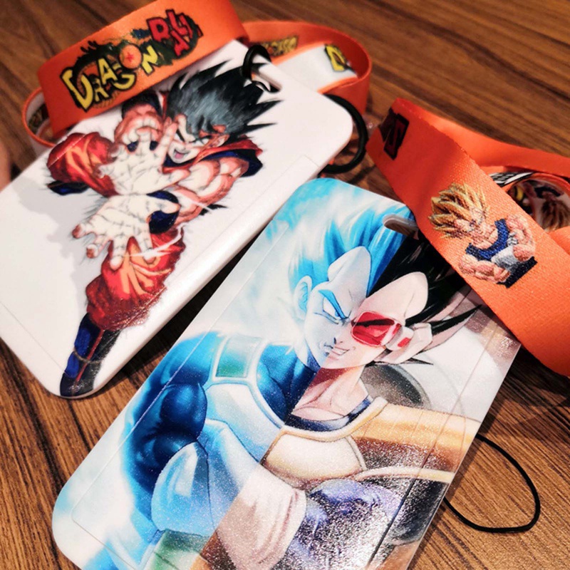 1 Bộ Dây Đeo Thẻ ID / Thẻ ID / Móc Khóa Hình Anime goku Và Vegeta