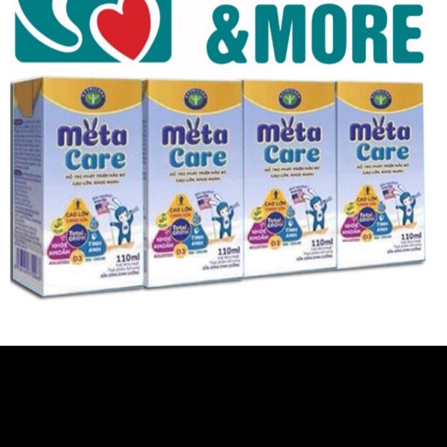 Lốc 4 hộp Sữa bột pha sẵn Metacare nhãn vàng 110ml