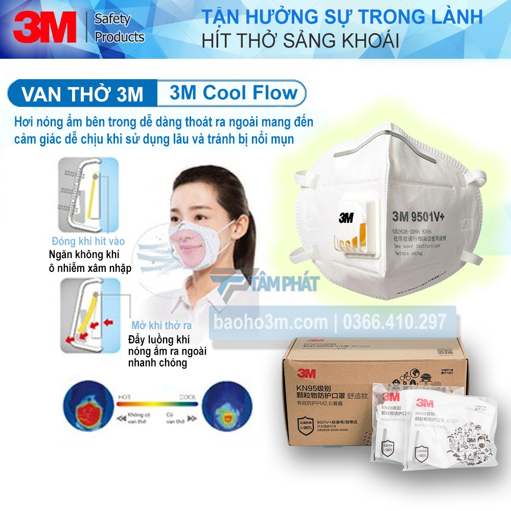 [CHÍNH HÃNG] Lẻ 1 cái khẩu trang 3M 9501V+